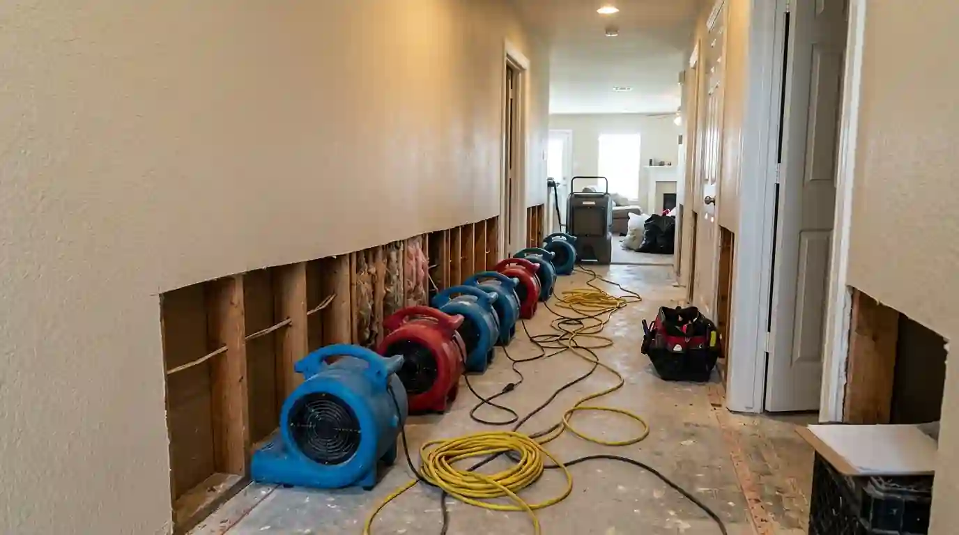 Even drywall cut and drying equipment recorded for the claim scope