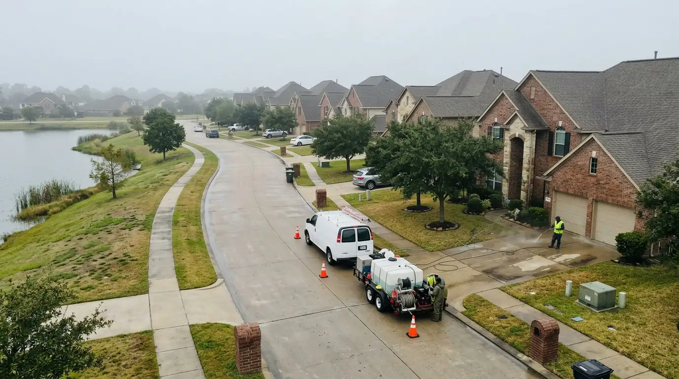 Lake-front homes in a Bay Area Houston neighborhood