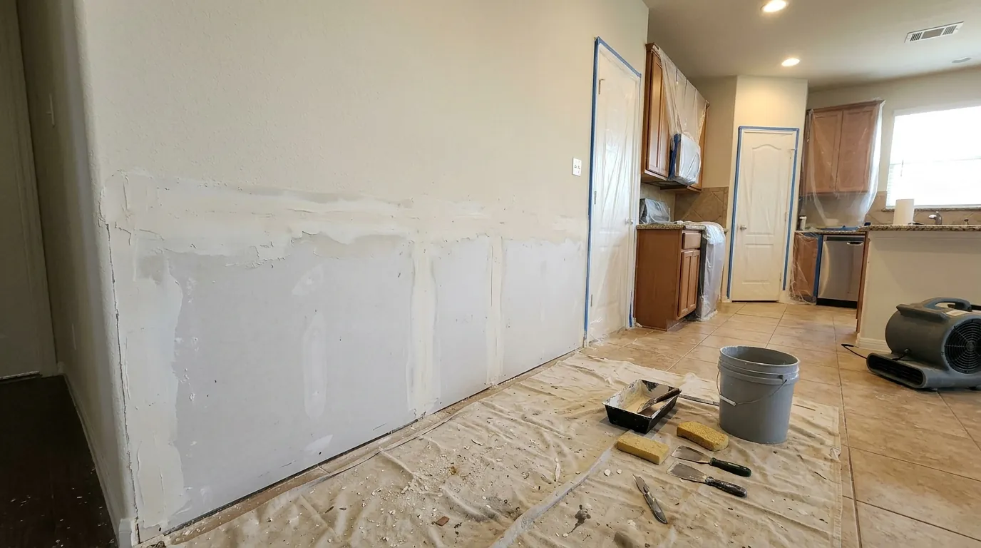 Drywall & Trim Repair After Water Damage work in a League City home