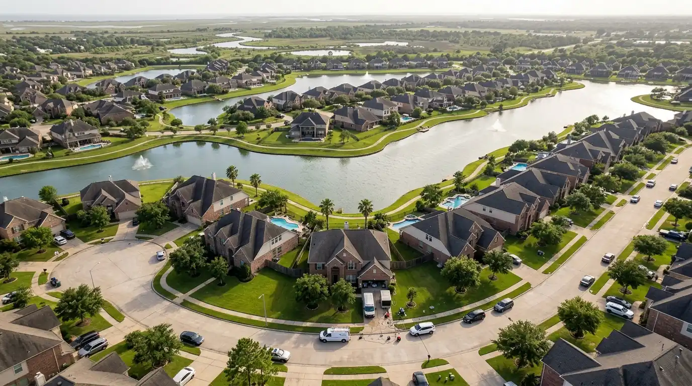 Homes and streets in the Alvin area